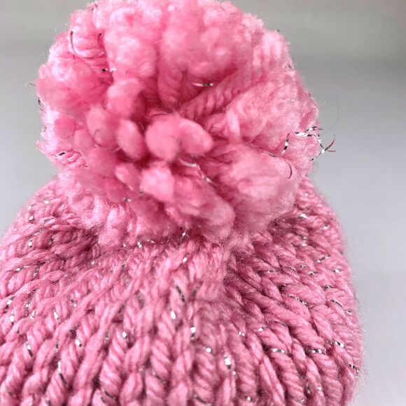 Pink Marshmallow Mug Hat Knit Hearts Rhinestone Rae Dunn Tier Tray Decor Topper - Picture 5 of 6